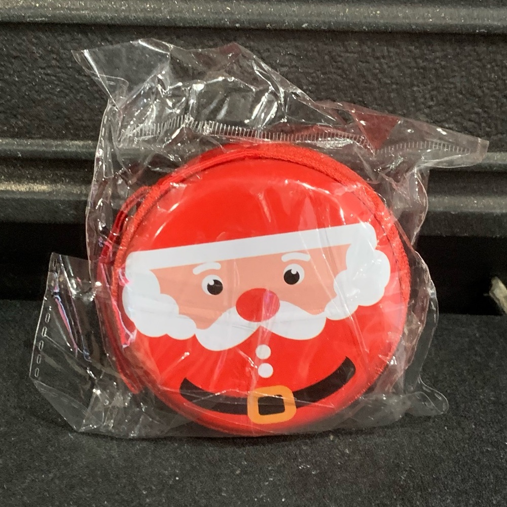 Santa Coin Pouch Purse Full Zipper Around Red Brand New Lot of Two (2)